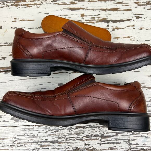 Ecco Leather Dress shoe men’s size 43 (9-9 1/2) Brown slip on Great Condition ! - Picture 8 of 10